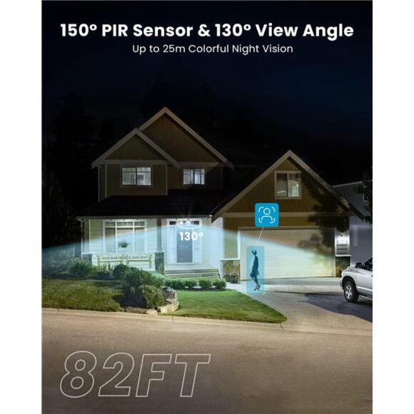Floodlight Camera Outdoor, 2K Wired Home Smart Security Cameras, 2.4G WiFi - Picture 4 of 7